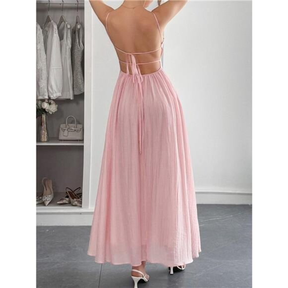 Texture Sweetheart Neck Backless Cami Dress - Picture 9 of 11